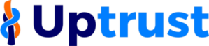 Uptrustlogo 2 399x88 The image is a logo for Uptrust, featuring stylized text with a flame-like design element on the left.