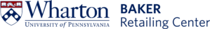 Logo of the Wharton Baker Retailing Center at the University of Pennsylvania, featuring the university''s emblem.