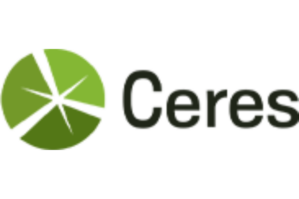 Green abstract pie chart logo next to the word "Ceres" in black text.