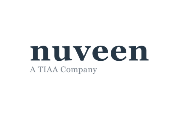 The image shows the logo of Nuveen, a TIAA company, with the text "nuveen" and "A TIAA Company" below it.