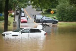 A flooded street in Atlanta on Friday, September 27.